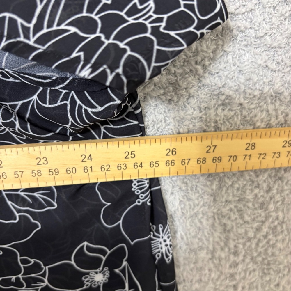 Lightweight Sheer Layering Kimono Floral Black White Open Front Flowing Top XXXL - Picture 9 of 10